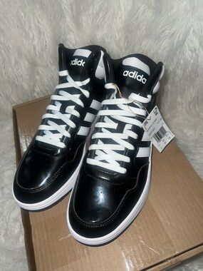 ADIDAS HOOPS 3.0 MID LACE-UP BASKETBALL MEN SHOES BLACK/WHITE SIZE 11 New Inbox